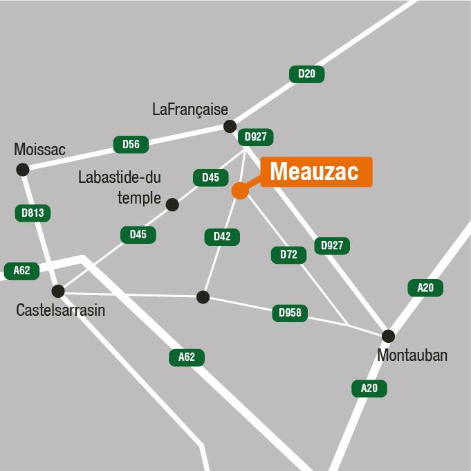 Situation - Terrains à vendre à Meauzac