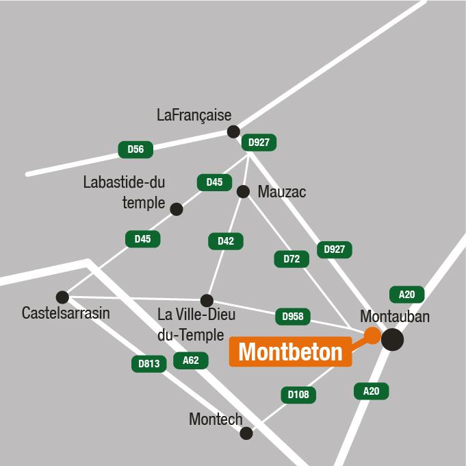 Situation - Terrains à vendre à Montbeton