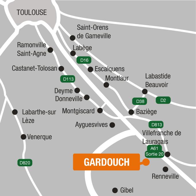 Situation - Terrains à vendre à Gardouch