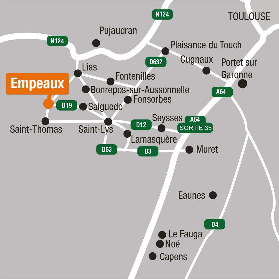 Situation - Terrains à vendre à Empeaux