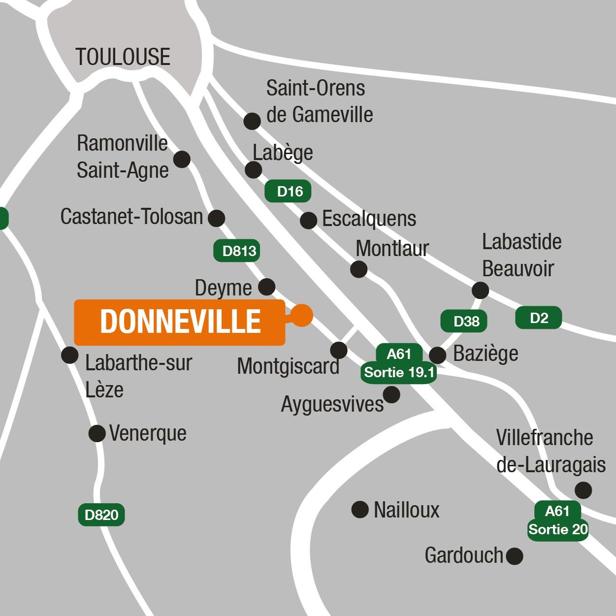 Situation - Terrains à vendre à Donneville