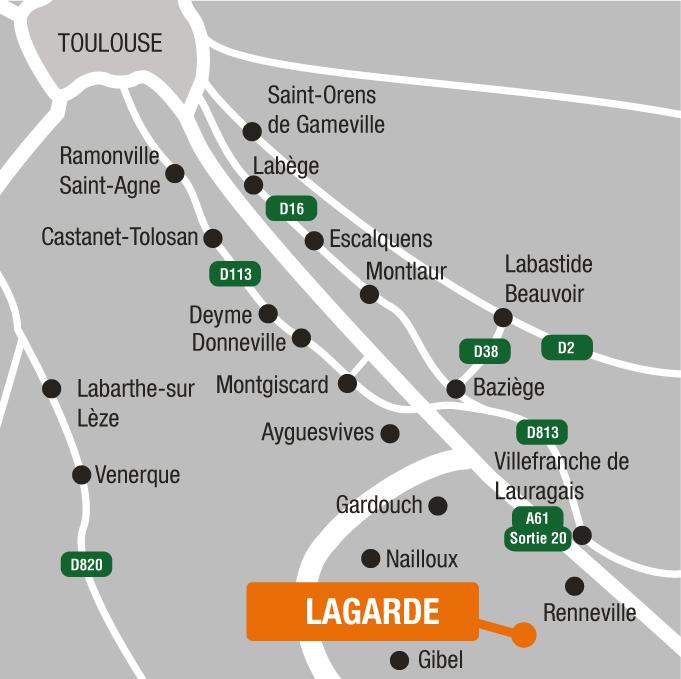 Situation - Terrains à vendre à Lagarde