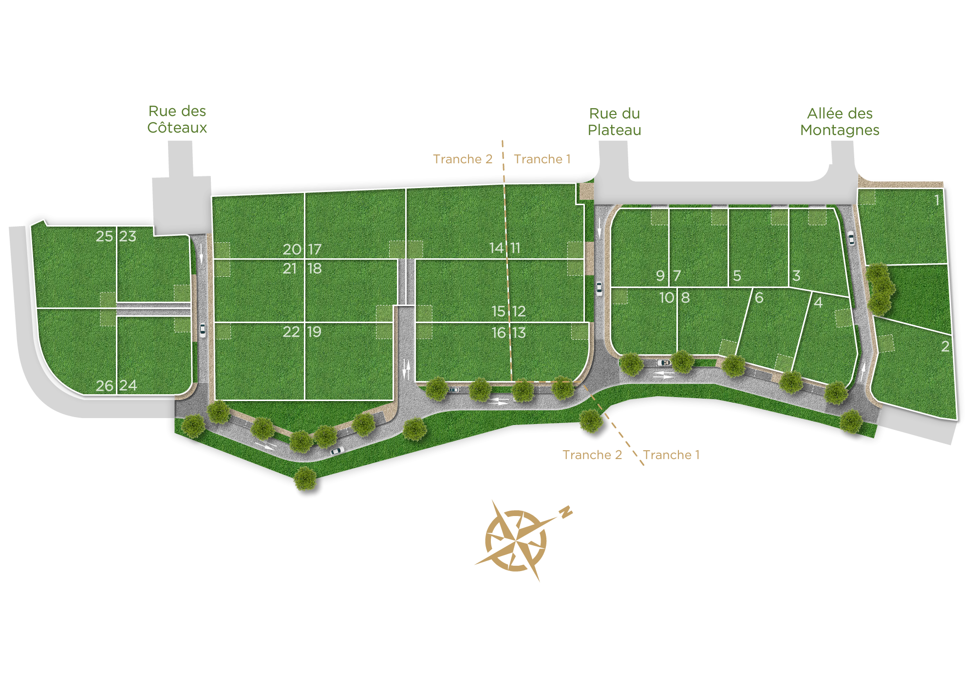 Plan masse - Terrains à vendre à CAPENS