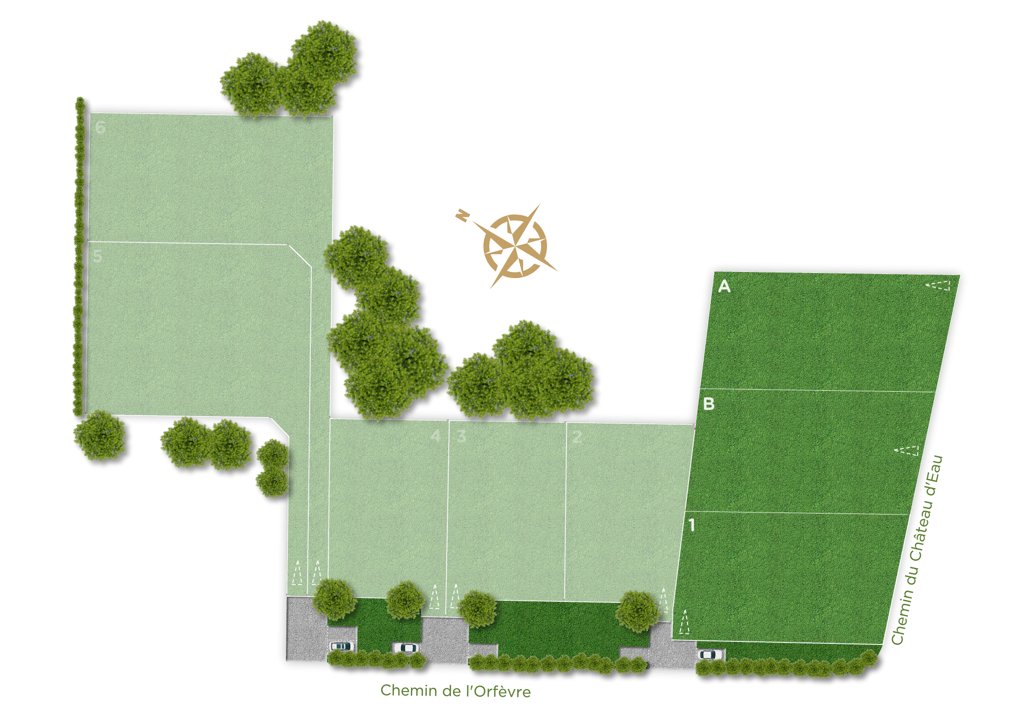 Plan masse - Terrains à vendre à 