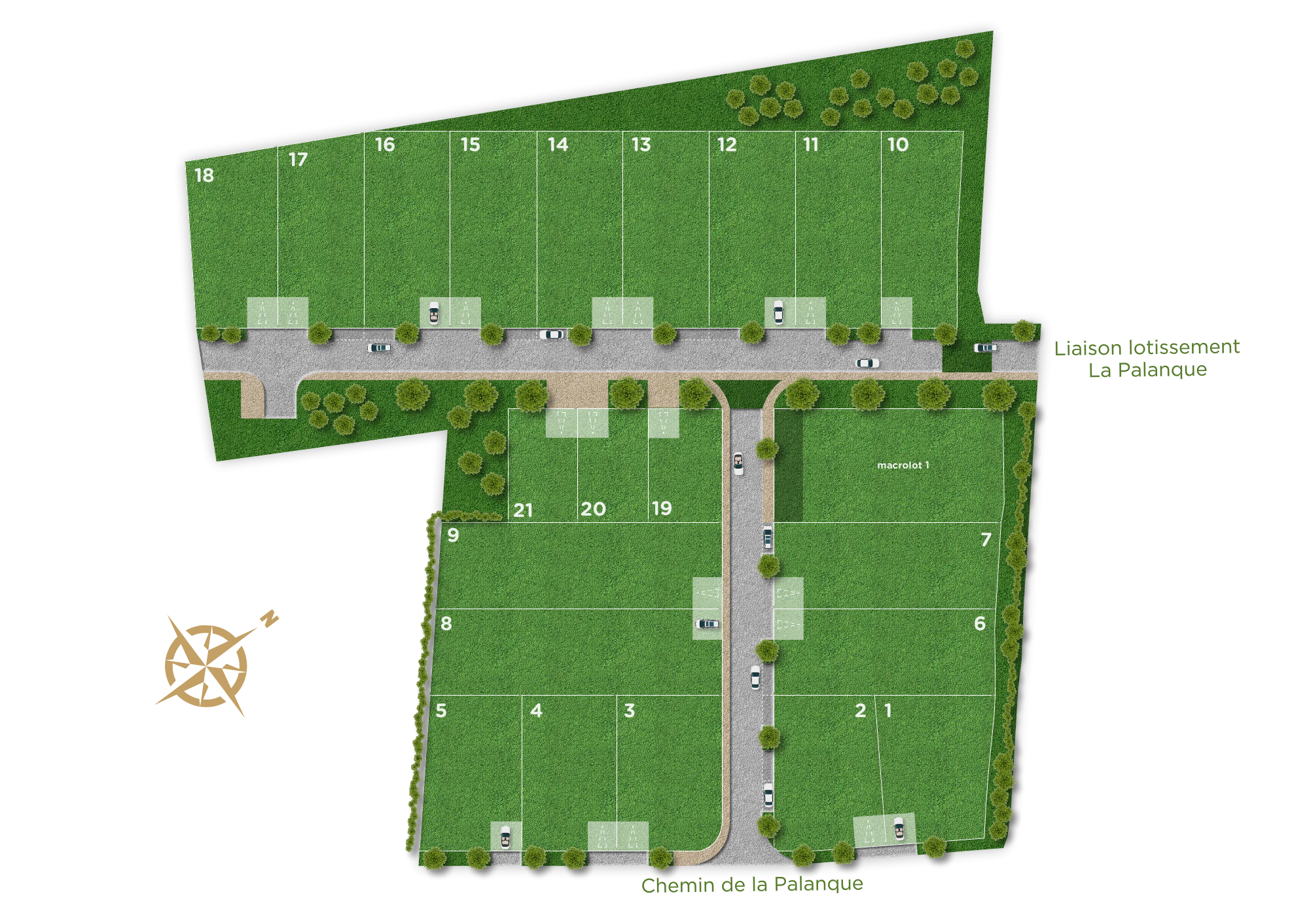 Plan masse - Terrains à vendre à Gardouch