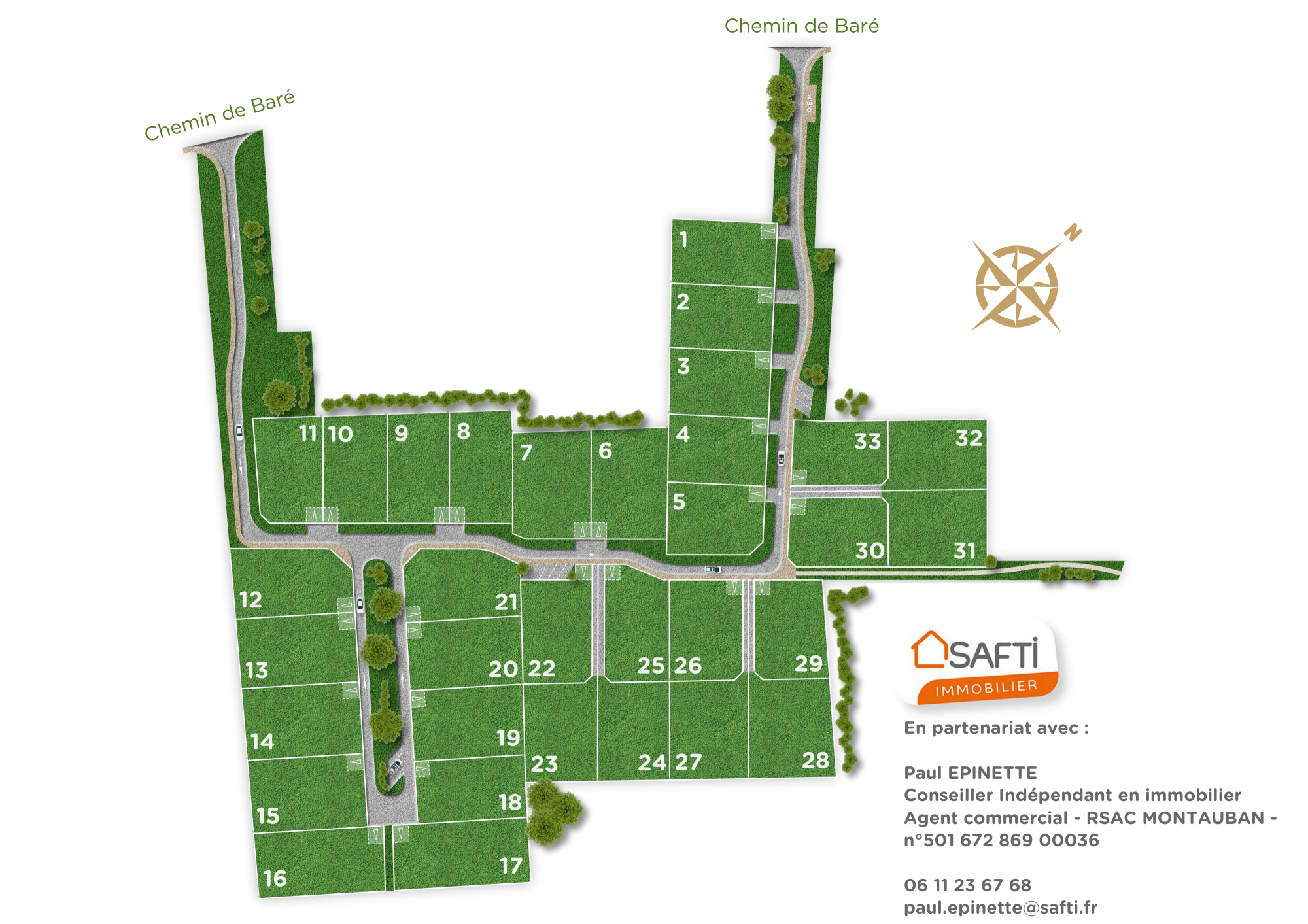 Plan masse - Terrains à vendre à Meauzac