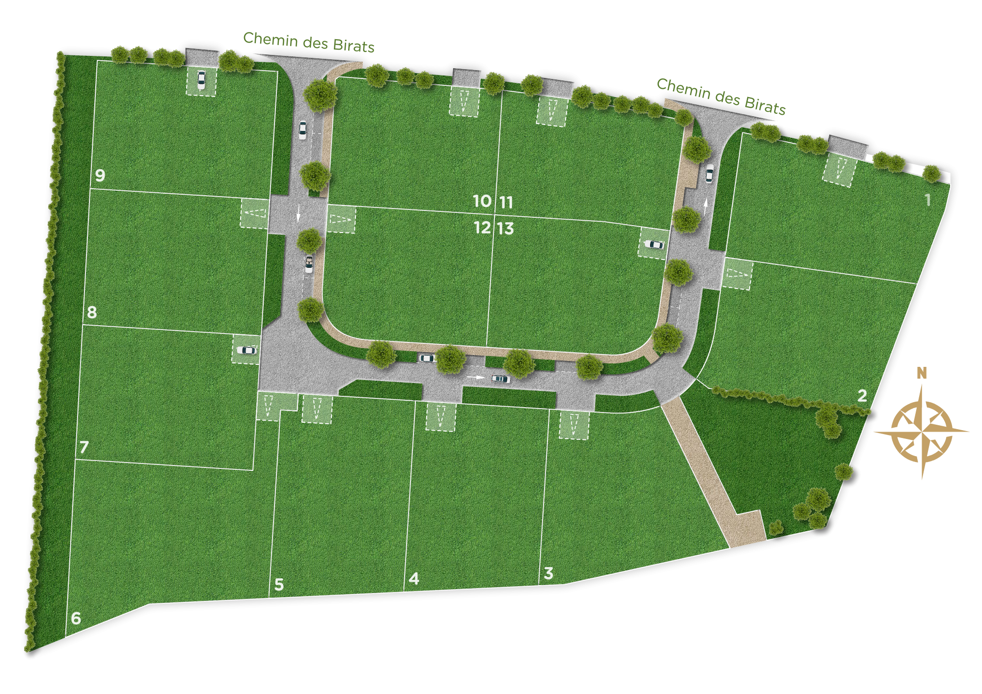 Plan masse - Terrains à vendre à 