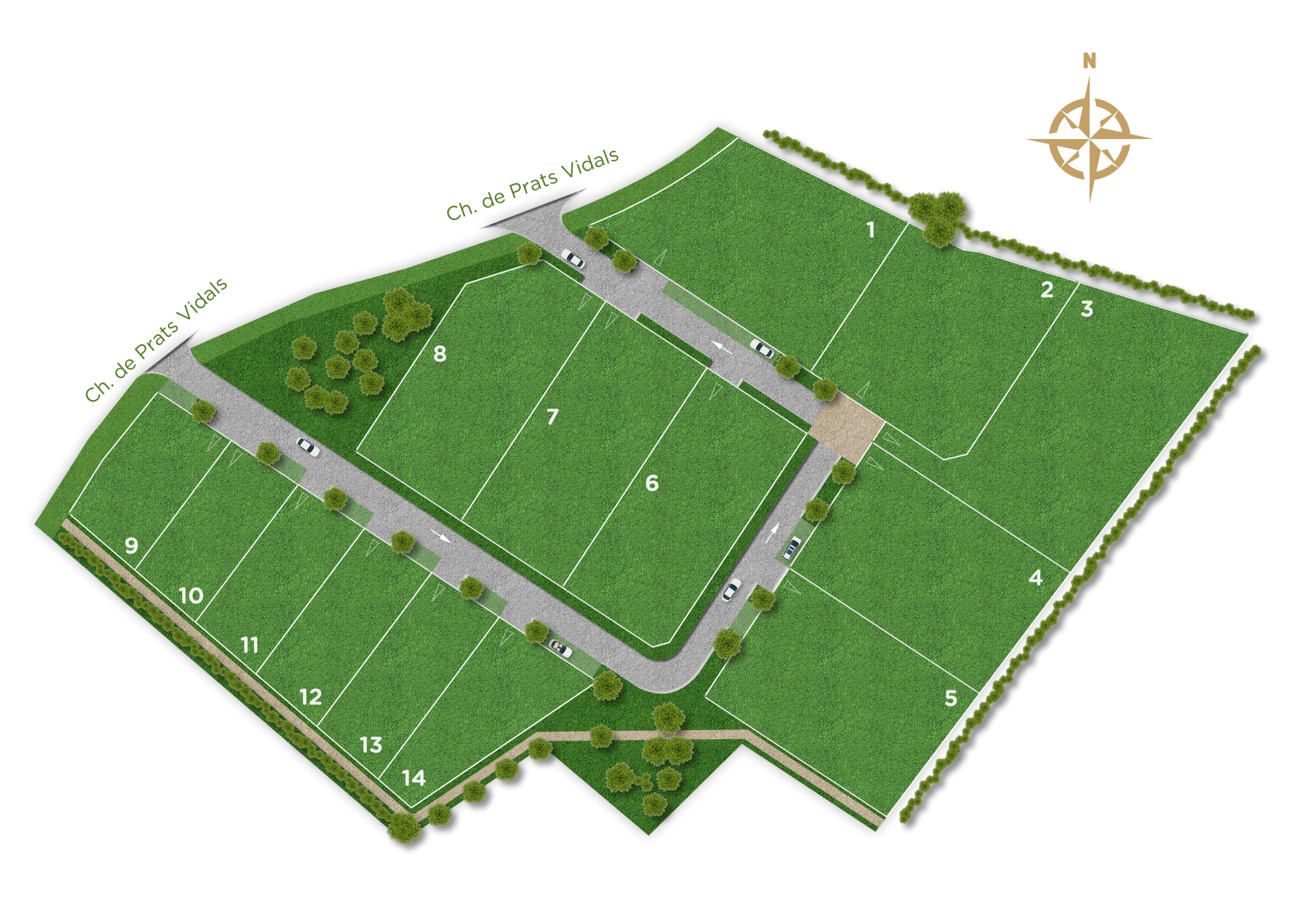 Plan masse - Terrains à vendre à Montpitol