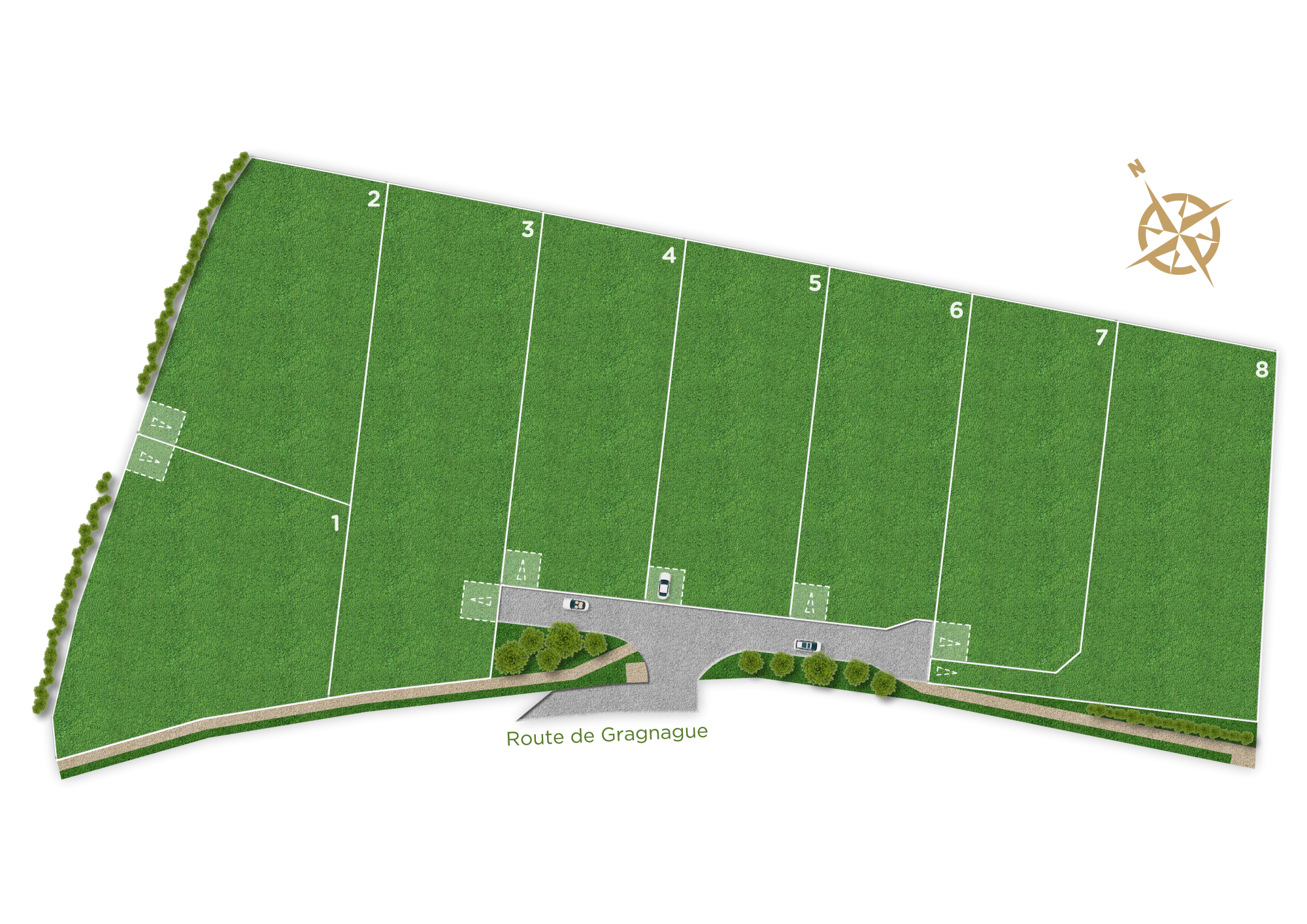 Plan masse - Terrains à vendre à Verfeil