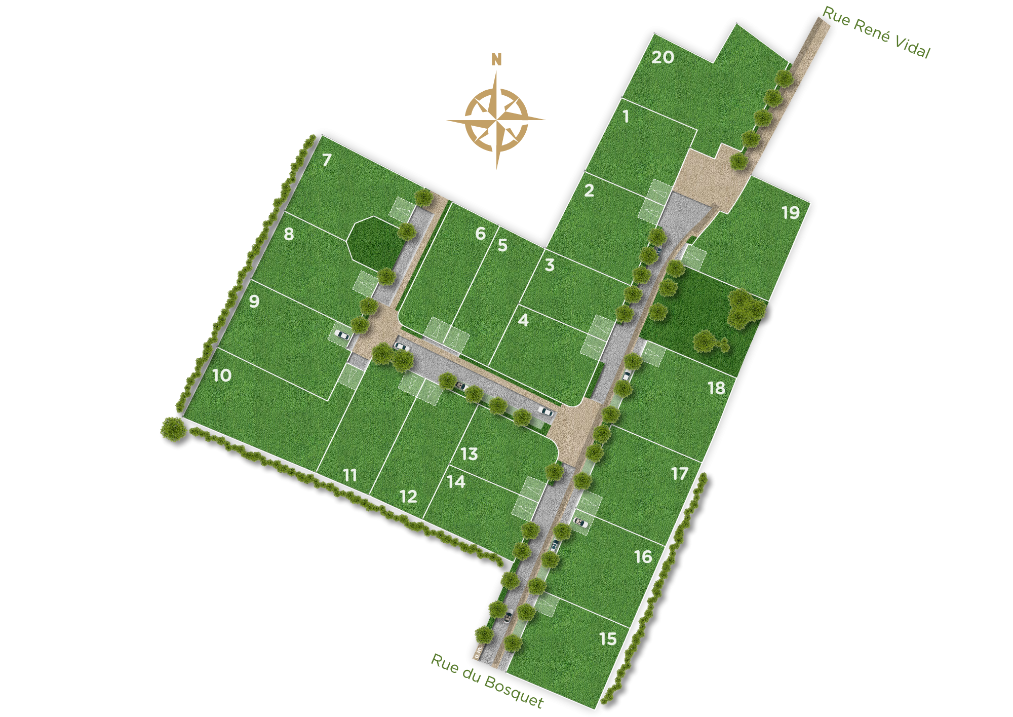 Plan masse - Terrains à vendre à Calmont