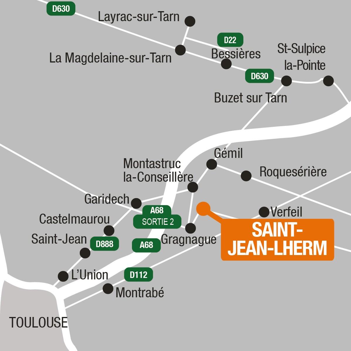 Situation - Terrains à vendre à Saint-Jean-Lherm